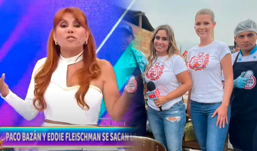La conductora de ATV no toleró que Ethel Pozo y Brunella Horna se jactaran de haber llevado agua y comida. Foto: captura/ATV/América TV