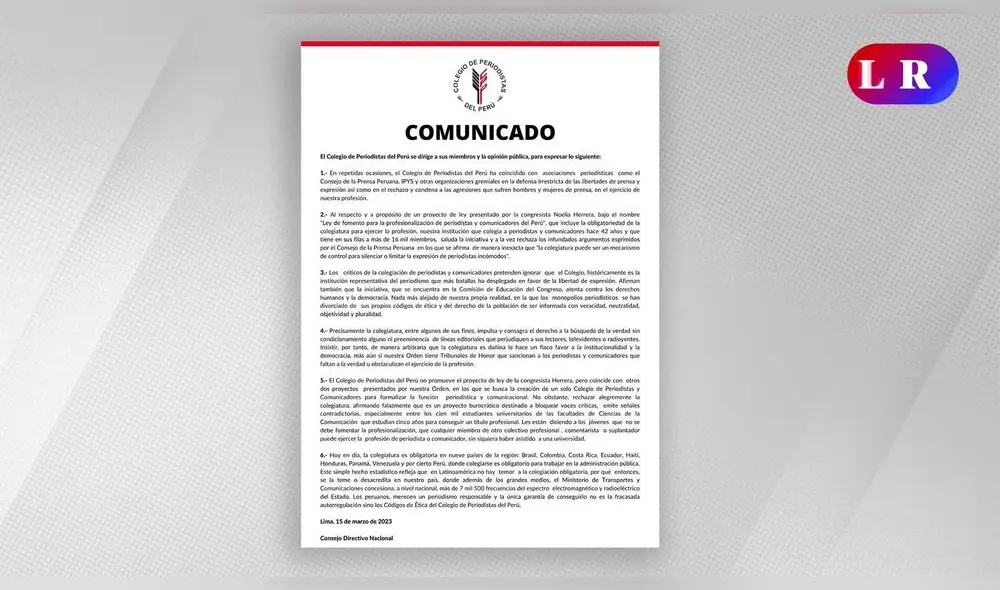 Augusto Álvarez Rodrich arremete contra el comunicado del Colegio de Periodistas. Foto: LR+/Video: LR+ Augusto Álvarez Rodrich arremete contra el comunicado del Colegio de Periodistas. Foto: LR+/Video: LR+