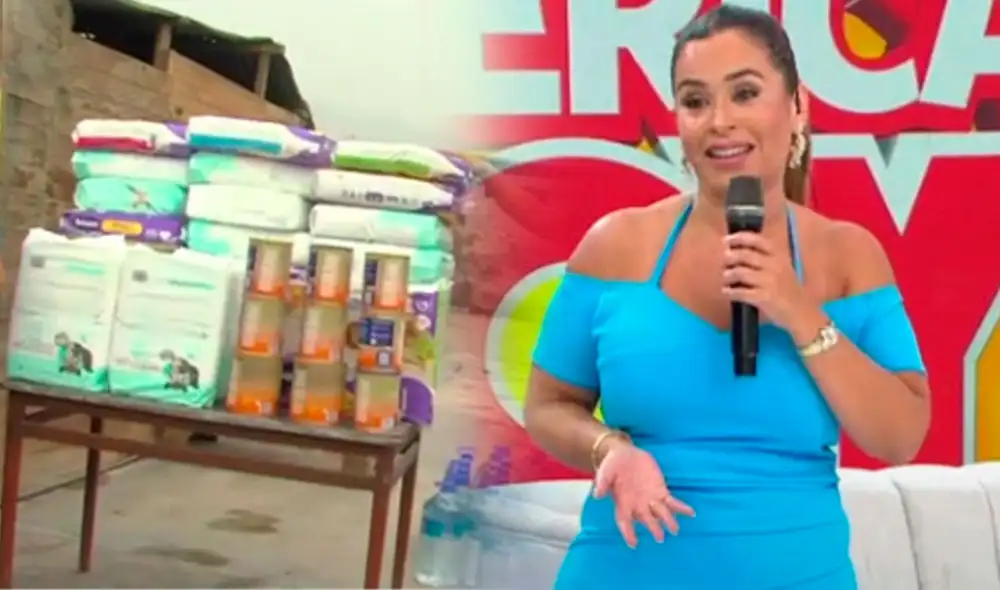 Ethel Pozo envió víveres para personas que perdieron su hogar. Foto: captura/América TV