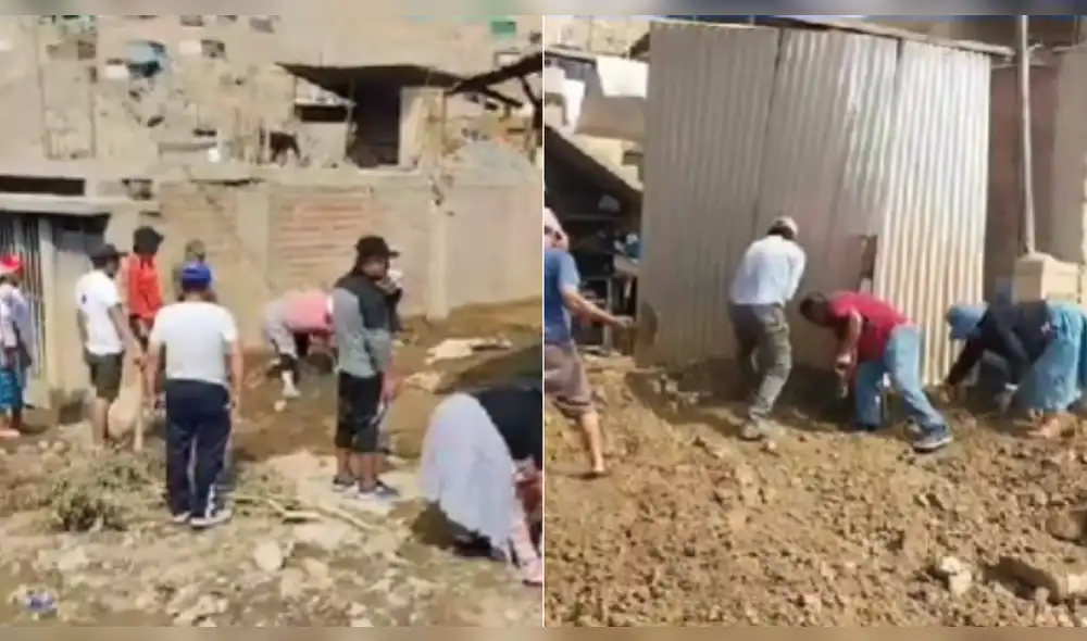 Apoyo de puneños en labores de limpieza en Lima. Foto: Composición LR/TV UNA.