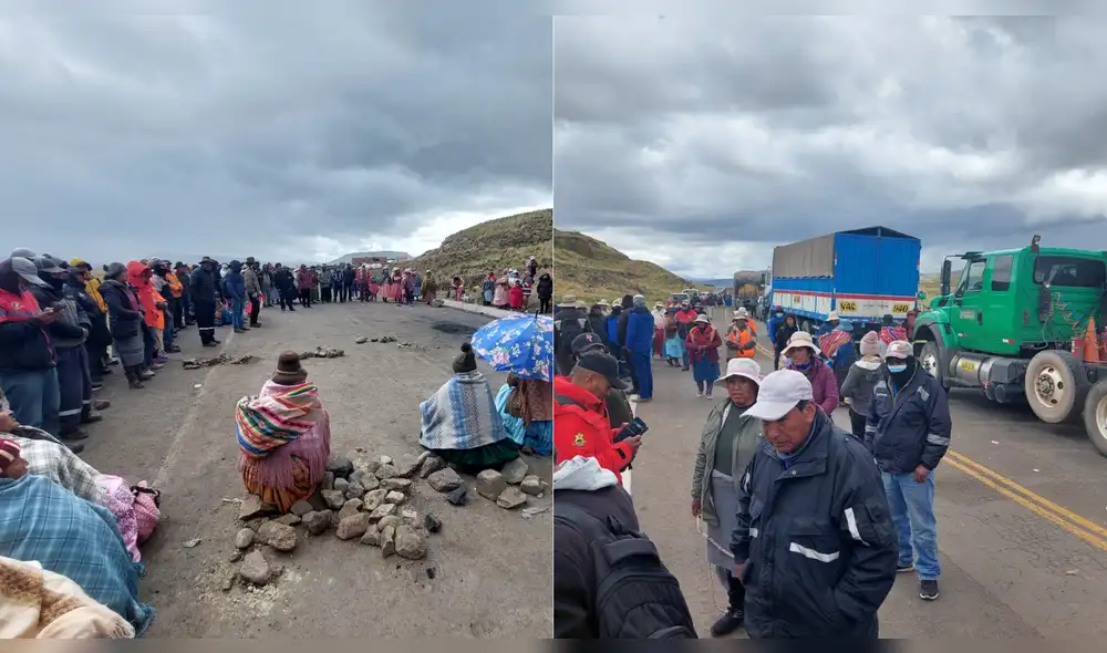 Vía bloqueada en la región de Puno. Foto: Liubomir Fernández/URPI-LR