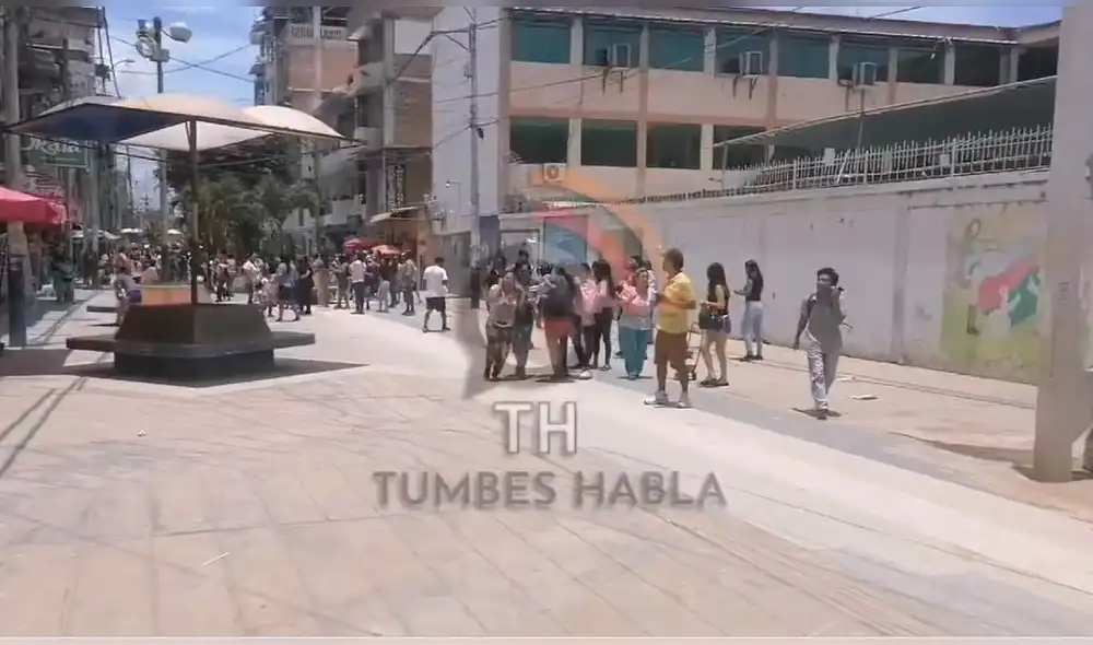 El sismo se sintió hasta la región Áncash. Foto: Captura Video Facebook Tumbes Habla. Video: Facebook Tumbes Habla