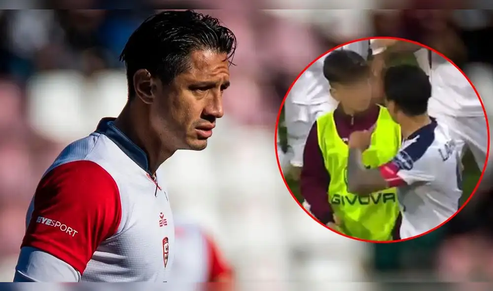 Gianluca Lapadula tuvo que ser contenido por sus compañeros al final del partido. Foto: composición Cagliari Calcio/captura de DSports+  | Video: Dsports+