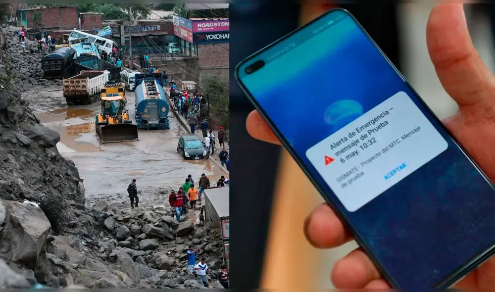 Las personas en zonas de riesgo recibirán un mensaje de alerta en sus celulares. Foto: Composición LR / Andina / Difusión