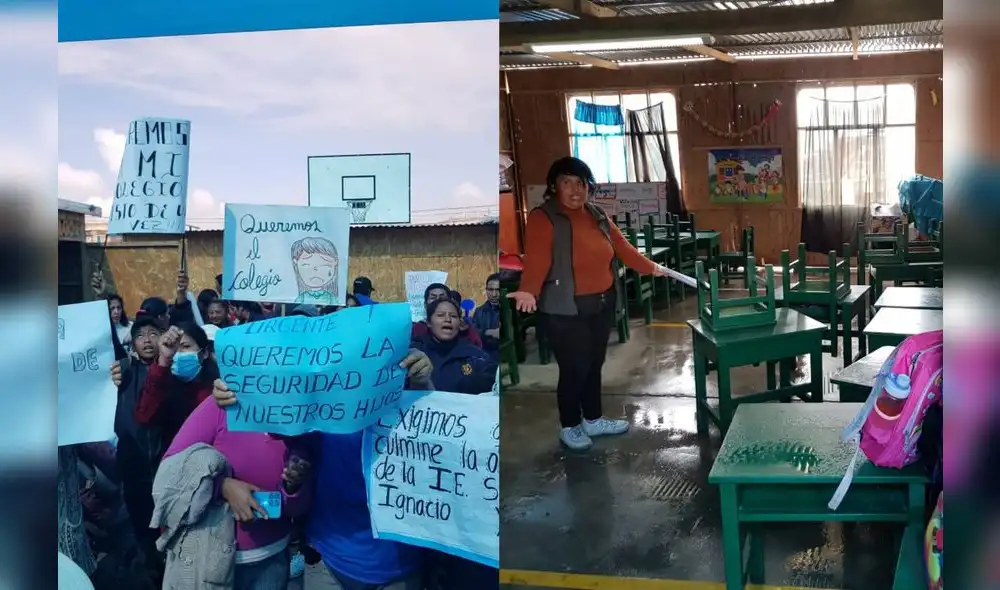 Exigen culminación de la nueva infraestructura del colegio en Arequipa. Foto: composición de Luis Fernando/Wilder Pari / URPI-LR