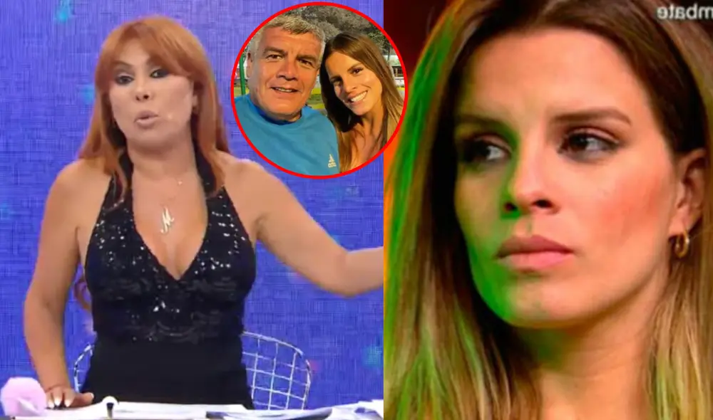 Magaly pide a Alejandra Baigorria no victimizarce y aceptar que su padre, al contar con un cargo público, debe ser cuestionado. Foto: composición LR/YouTube Magaly pide a Alejandra Baigorria no victimizarce y aceptar que su padre, al contar con un cargo público, debe ser cuestionado. Foto: composición LR/YouTube