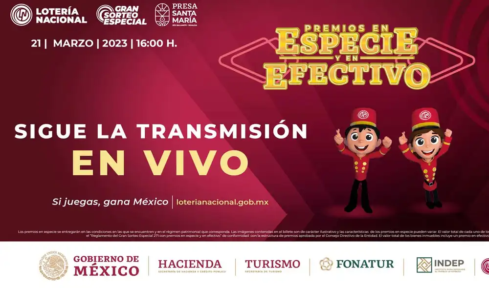 El Gran Sorteo Especial tiene un premio de 170 millones de pesos. Foto: Lotería Nacional El Gran Sorteo Especial tiene un premio de 170 millones de pesos. Foto: Lotería Nacional