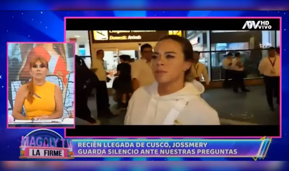Al ser cuestionada por las fotos que subió en sus redes, Jossmery Toledo guardó silencio. Foto: captura/ATV