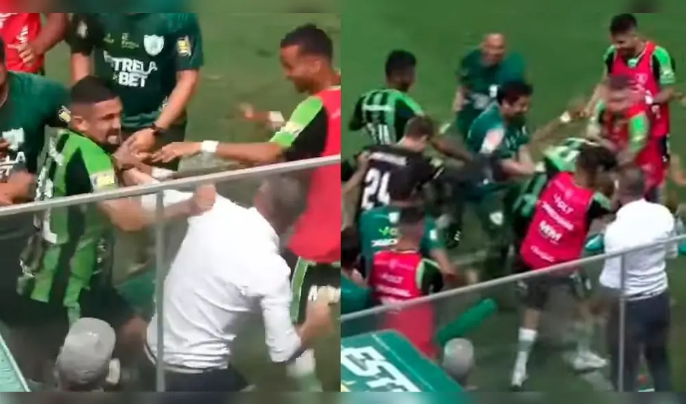 Aloísio Dos Santos cargó contra compañeros y DT al celebrar su gol. Foto: captura TNT Sports Br | Video: TNT Sports Br