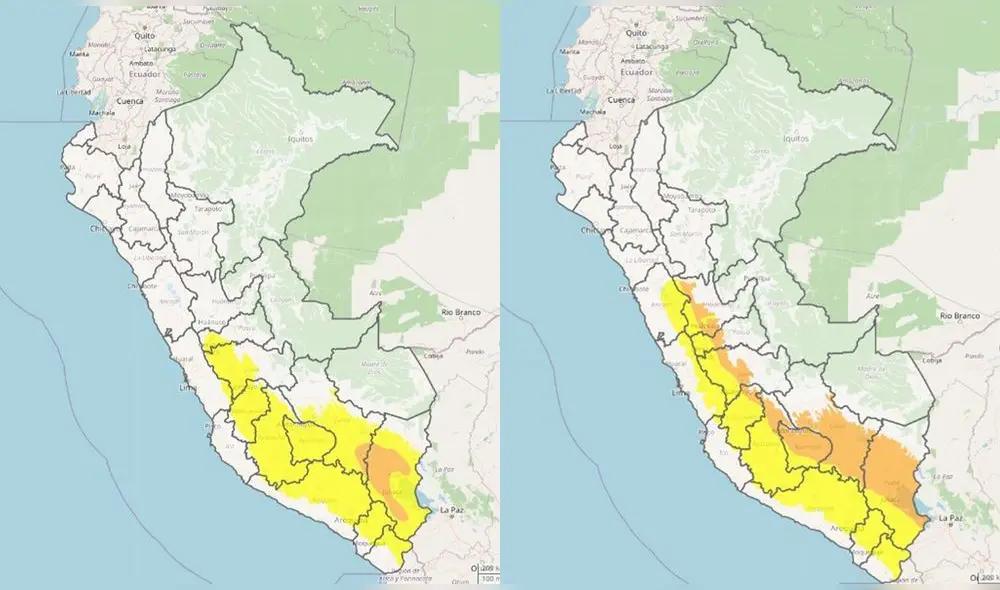 El anuncio se hizo mediante las plataformas digitales del Senamhi. Foto: Captura Senamhi El anuncio se hizo mediante las plataformas digitales del Senamhi. Foto: Captura Senamhi