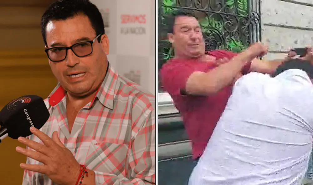 Edwin Martínez dijo que no hubo golpes contra manifestante que lo agredió pese a video en el que se ve la agresión. Foto: composición LR/Video: canal N Edwin Martínez dijo que no hubo golpes contra manifestante que lo agredió pese a video en el que se ve la agresión. Foto: composición LR/Video: canal N