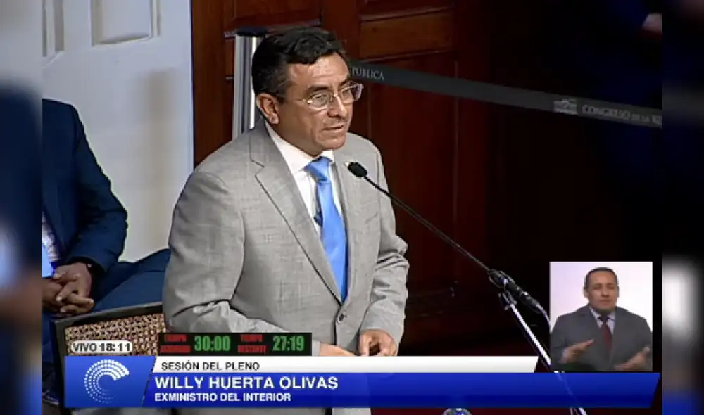 Huerta insistió en que no había participado en los planes de Pedro Castillo. Foto: captura Congreso