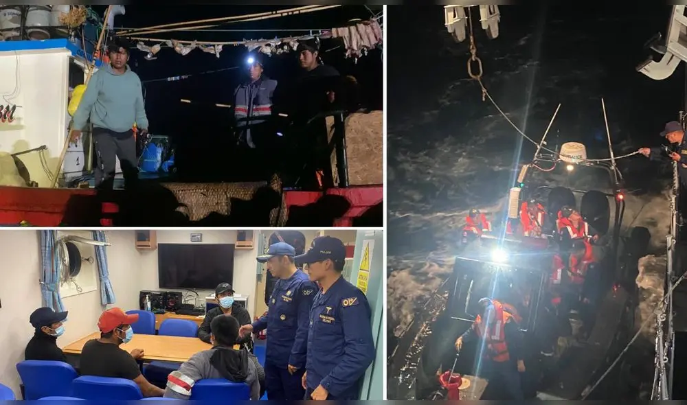 Los tripulantes fueron rescatados a 900 millas de Lima. Foto: Composición LR / Marina de Guerra