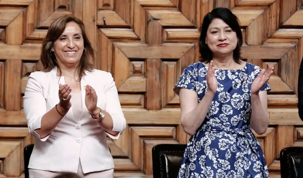 Presidenta Dina Boluarte y canciller Ana Cecilia Gervasi, encargadas de las relaciones exteriores de Perú. Foto: Presidencia