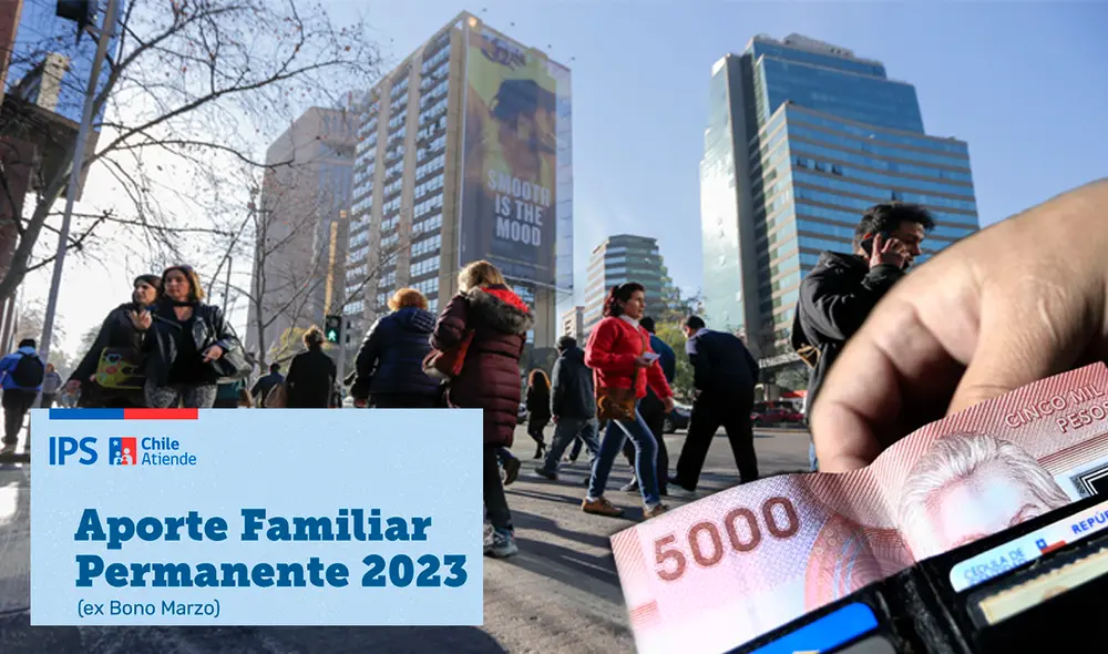 El Aporte Familiar Permanente o Bono Marzo 2023 tendrá un segundo pago a finales de este mes. Foto: composición LR / IPS / El Mercurio