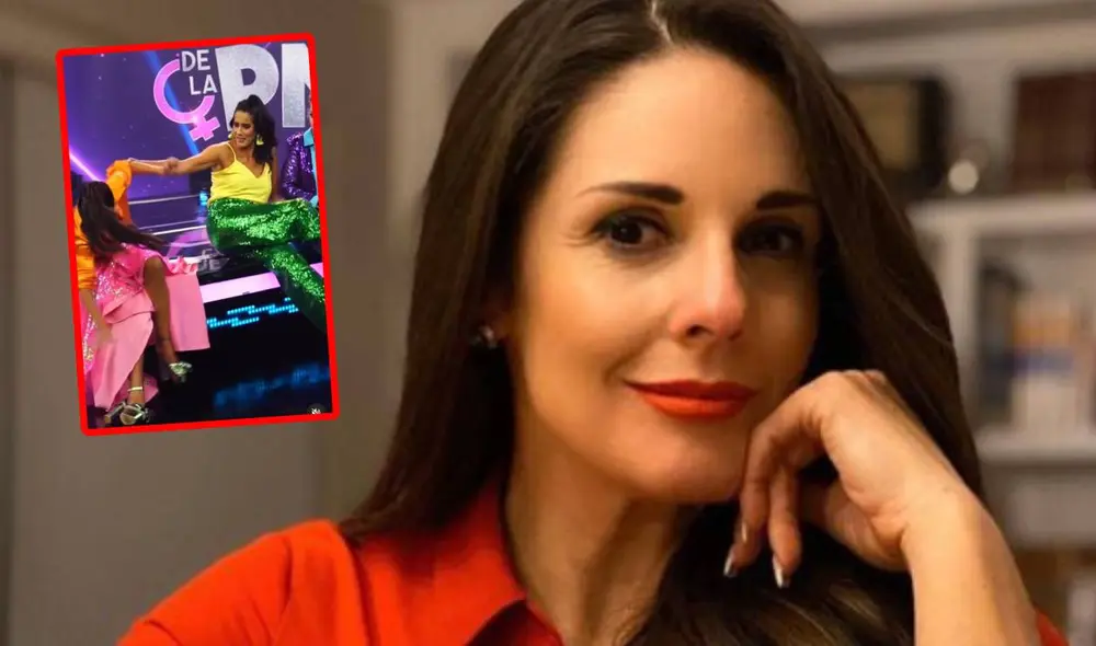 Rebeca Escribens se salva de caer tras ser empujada por Gianella Neyra. Foto: Radio Corazón