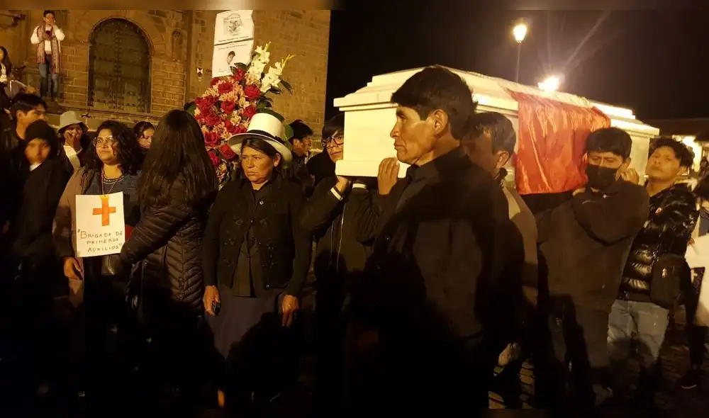 Restos de Rosalino Florez en la plaza Mayor del Cusco. Foto y video: Luis Álvarez/URPI-LR
