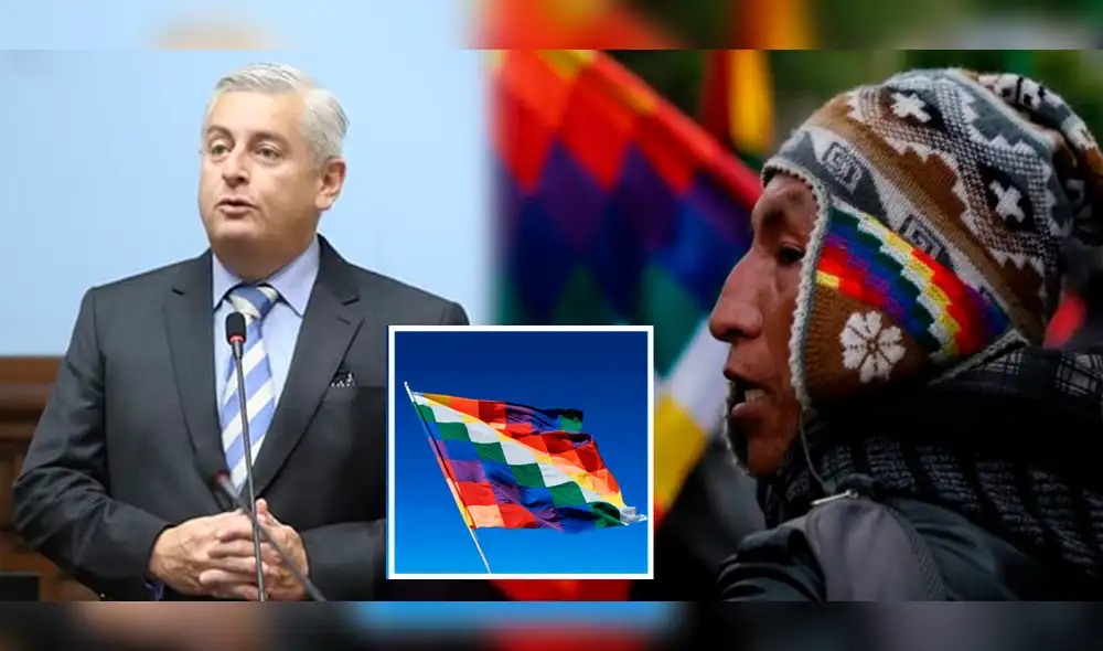 Congresista fujimorista Juan Carlos Lizarzaburu le dijo "mantel de cChifa" a la bandera indígena wiphala. Foto: composición LR/Congreso Congresista fujimorista Juan Carlos Lizarzaburu le dijo "mantel de cChifa" a la bandera indígena wiphala. Foto: composición LR/Congreso