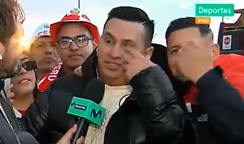 Hincha peruano viajó desde París hasta Alemania para ver a Perú. Foto: captura Movistar Deportes / Video: Movistar Deportes