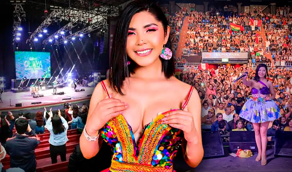 Yarita Lizeth en su primer concierto en el Luna Park de Argentina. Foto: Composición LR/Jazmin Ceras.