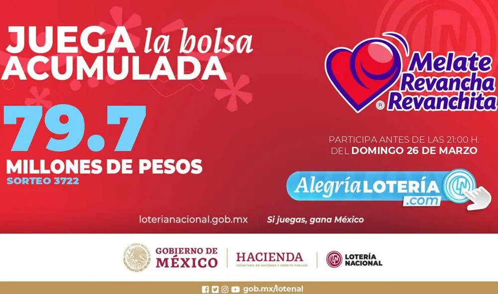 Conoce los resultados del Melate, Revancha y Revanchita del sorteo de HOY, 26 de marzo.