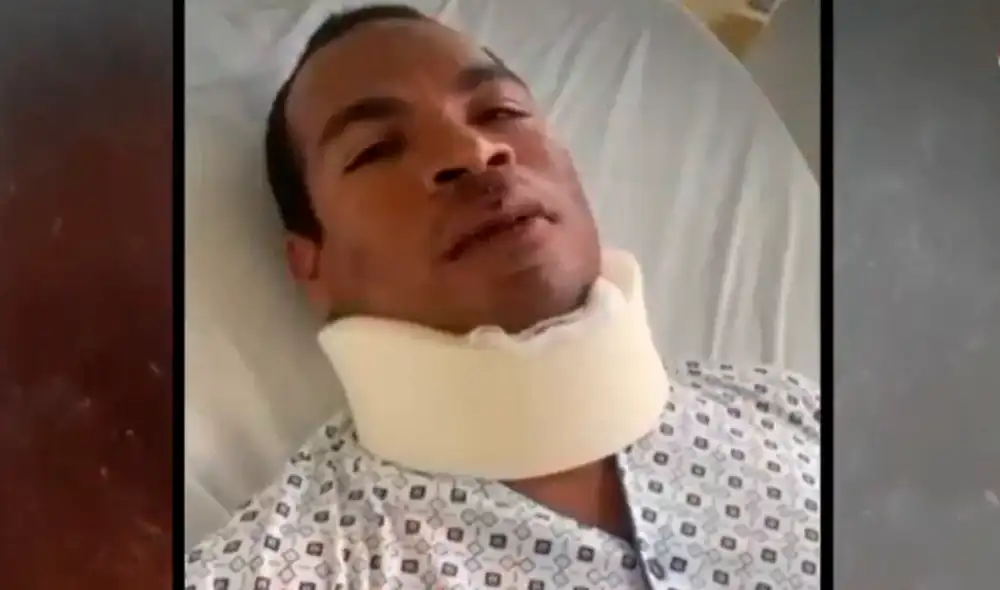 El agente de la Policía Nacional se encuentra fuera de peligro. Foto y video: ATV El agente de la Policía Nacional se encuentra fuera de peligro. Foto y video: ATV