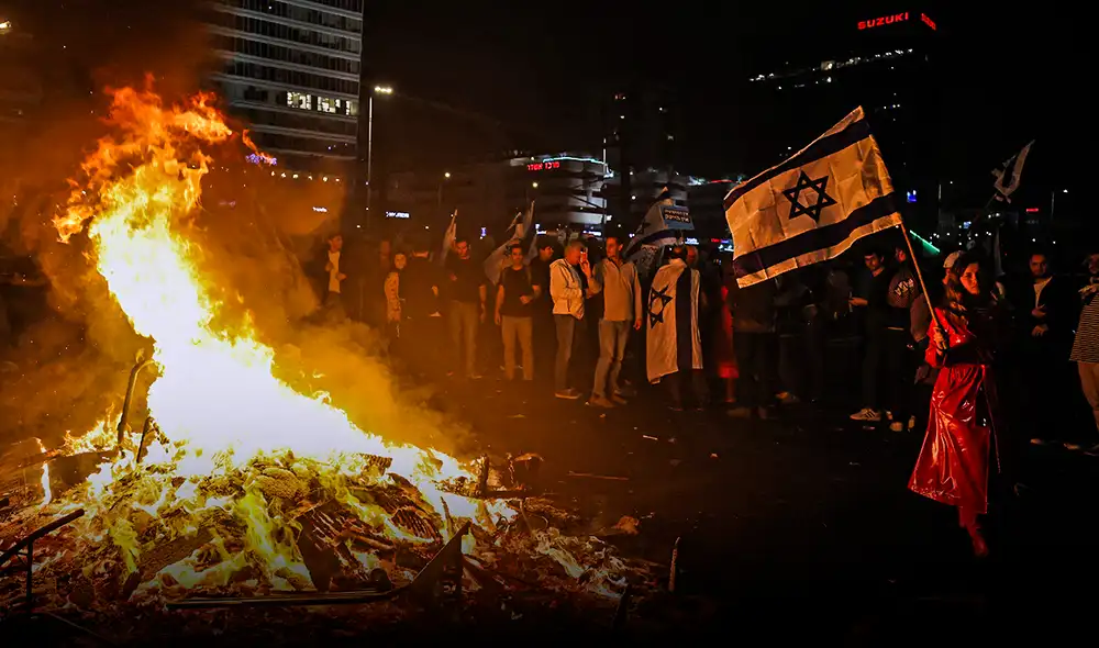 En Israel hay protestas cada semana por una reforma judicial impulsada por el primer ministro. Foto: AFP En Israel hay protestas cada semana por una reforma judicial impulsada por el primer ministro. Foto: AFP