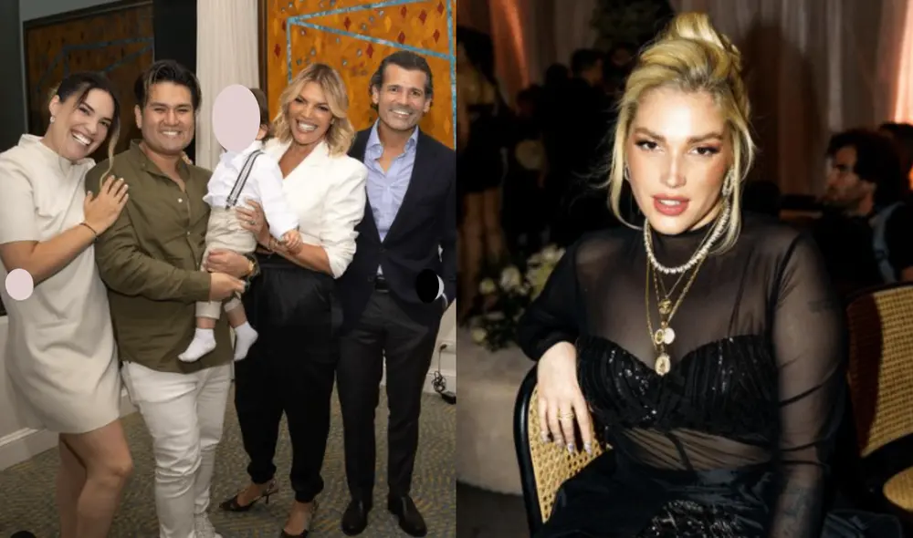 Los padrinos de Cassandra Sánchez y Deyvis Orosco se muestran cariñosos con Milan. Foto: composición LR/IG de Jessica Newton/IG de Elena Rose Los padrinos de Cassandra Sánchez y Deyvis Orosco se muestran cariñosos con Milan. Foto: composición LR/IG de Jessica Newton/IG de Elena Rose