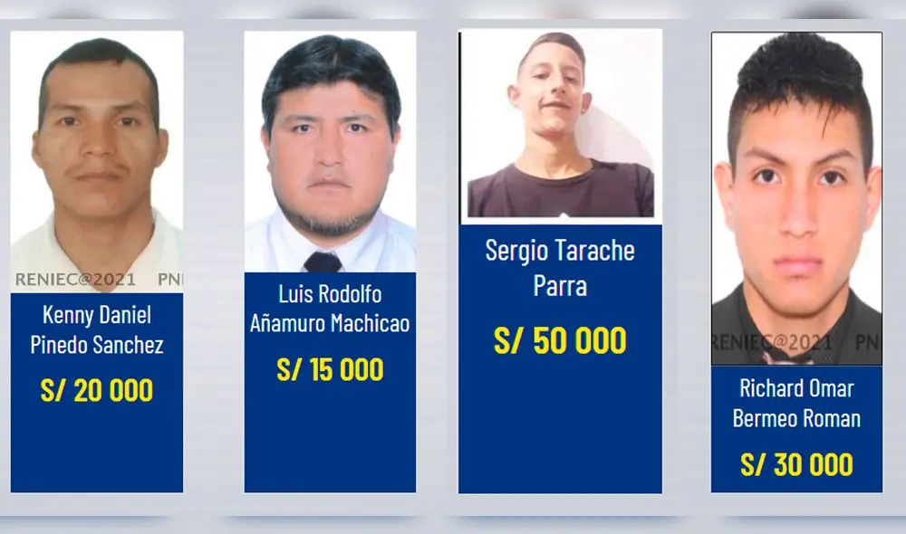 Las autoridades ofrecen recompensas que van desde los S/15.000 hasta los S/50.000. Foto: composición LR/Ministerio del Interior Las autoridades ofrecen recompensas que van desde los S/15.000 hasta los S/50.000. Foto: composición LR/Ministerio del Interior