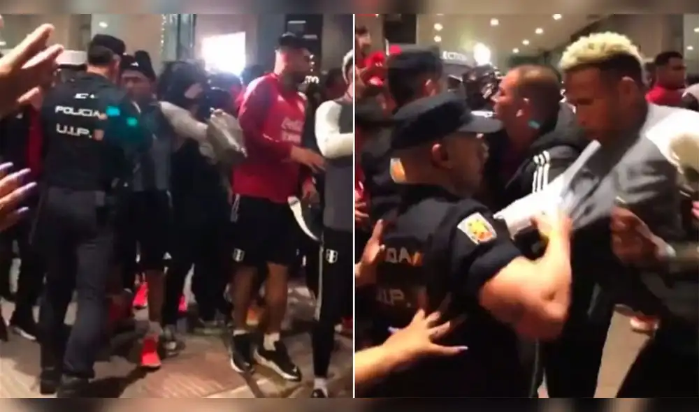 Se reveló video inédito del inicio de la pelea entre jugadores de la selección peruana y la policía. Foto: composición GLR