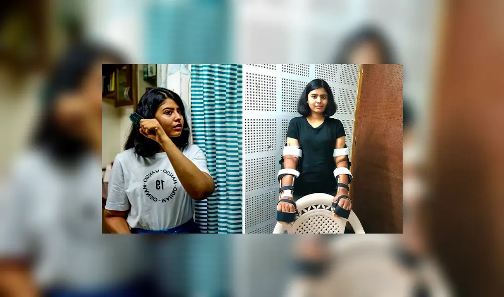 Hoy, Shreya Siddanagowda disfruta las nuevas oportunidades que le dio la vida. Foto: composición LR / Clarín / The Straits Times