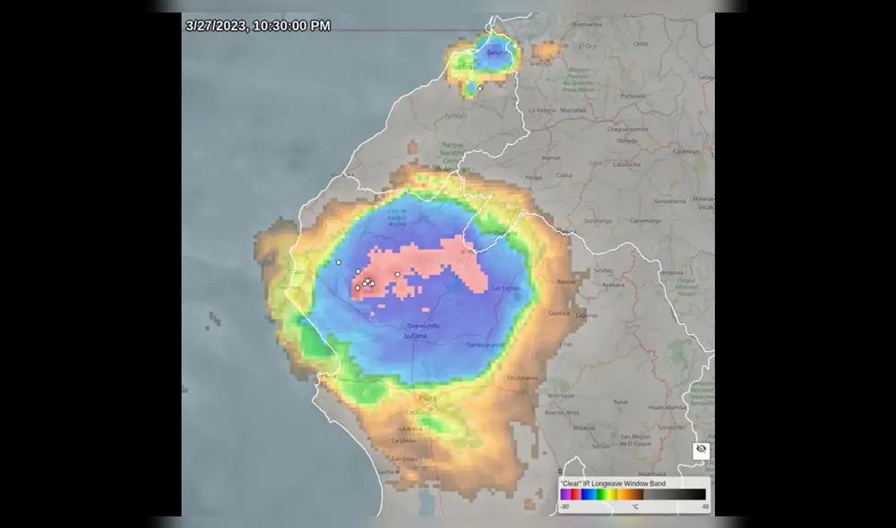 Senamhi reporta tormentas eléctricas en Piura y Tumbes. Foto: Twitter/Senamhi Senamhi reporta tormentas eléctricas en Piura y Tumbes. Foto: Twitter/Senamhi