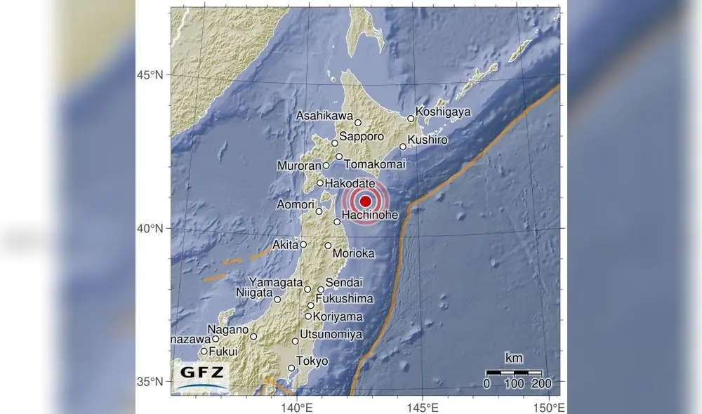 Sismo se registró al norte de Japón. Foto: Twitter/ Monitoreo JP