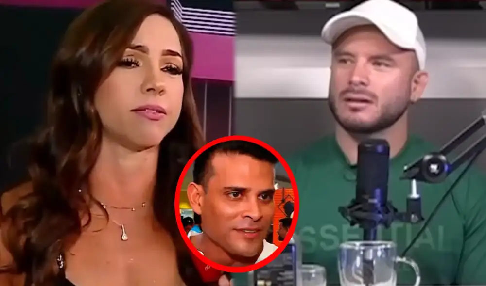 Jenko del Río contó incómoda anécdota que protagonizó con Christian Domínguez por defender a Paloma Fiuza. Foto: composición LR/capturas de América TV /YouTube/Com FM Podcast - Video: América TV