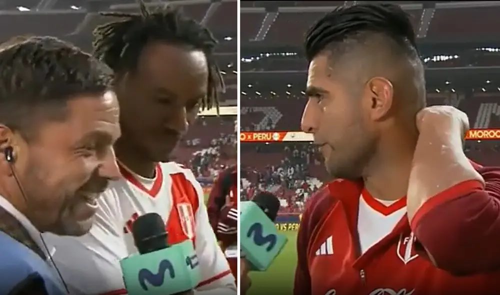 Carlos Zambrano y André Carrillo fueron titulares ante Marruecos. Foto: composición LR/captura de Movistar Deportes - Video: Movistar Carlos Zambrano y André Carrillo fueron titulares ante Marruecos. Foto: composición LR/captura de Movistar Deportes - Video: Movistar