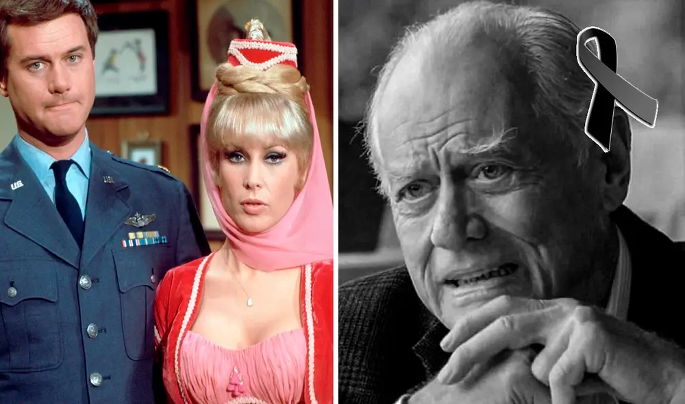 Larry Hagman protagonizó "Mi bella genio" junto a Bárbara Eden en 1965. Foto: composición LR/NBC/TNT Larry Hagman protagonizó "Mi bella genio" junto a Bárbara Eden en 1965. Foto: composición LR/NBC/TNT