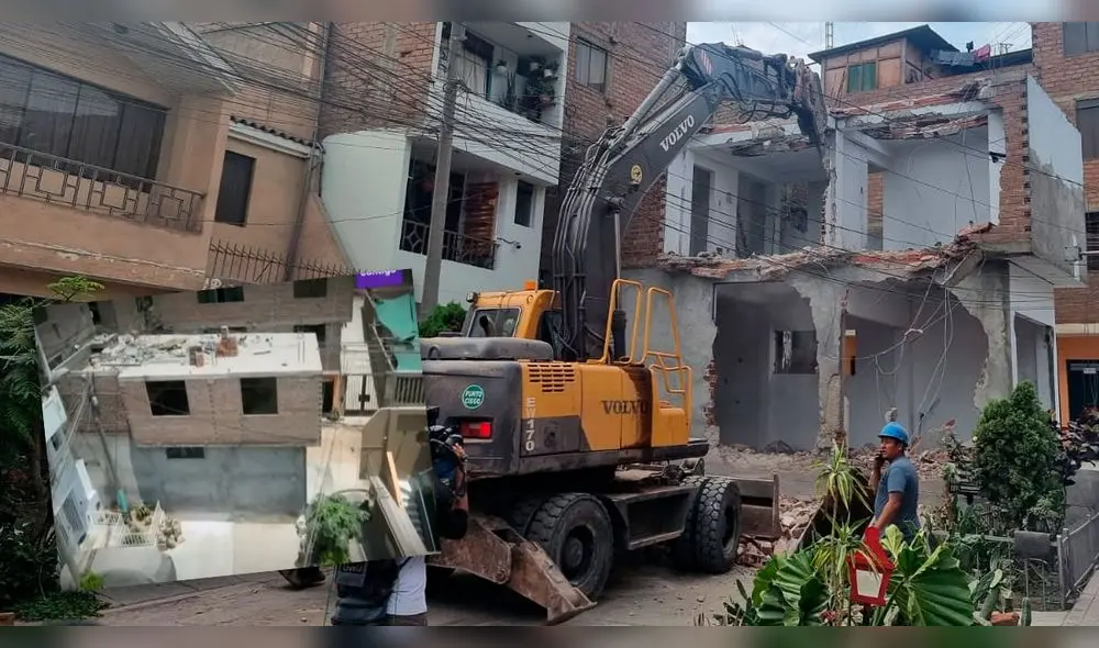 SJL. La vivienda había sido edificada hace más de 10 años y no tuvo ninguna objeción de las autoridades. Foto: composición El Popular/Municipalidad de SJL