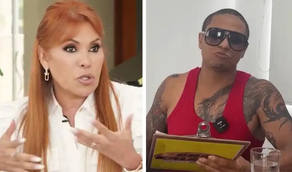 Magaly Medina felicitó al Gobierno Regional del Callao por despedir a Jonathan Maicelo tras entrevista a Makanaky. Foto: Composición La República/Captura YouTube Magaly Medina felicitó al Gobierno Regional del Callao por despedir a Jonathan Maicelo tras entrevista a Makanaky. Foto: Composición La República/Captura YouTube