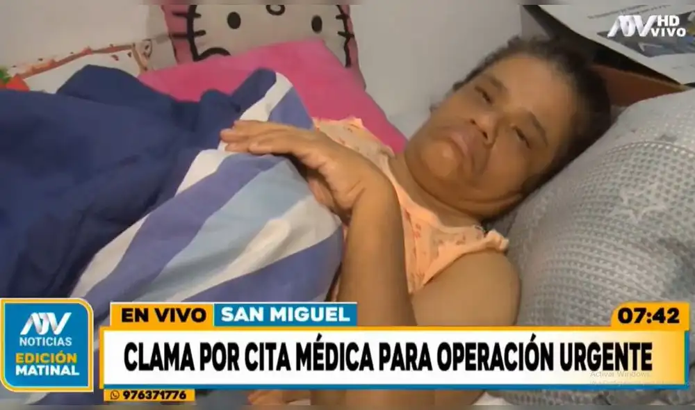 Mujer lleva esperando más de 20 días para operación urgente que salve su vida. Foto: captura de ATV - Video: ATV Noticias