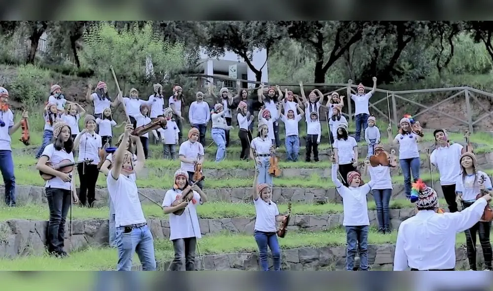 Niños y adolescentes del proyecto artístico cultural “Orquestas y Coros Infantiles y Juveniles del Cusco”. Foto: Difusión.