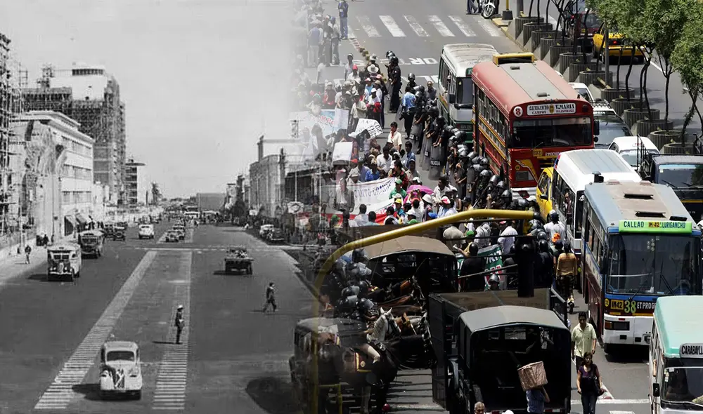 La avenida Abancay reúne a miles de peruanos en sus 11 cuadras de recorridos. Esta es una imagen de la popular calle a través de los años. Foto: composición La República/Facebook/Una Lima que no se va/Andina La avenida Abancay reúne a miles de peruanos en sus 11 cuadras de recorridos. Esta es una imagen de la popular calle a través de los años. Foto: composición La República/Facebook/Una Lima que no se va/Andina