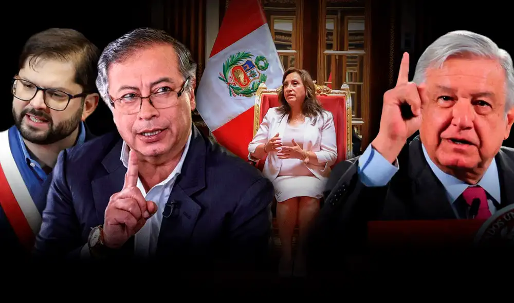 "No quiero entregar (la presidencia) a un Gobierno que considero espurio", señaló AMLO en referencia al mandato e Dina Boluarte. Foto: composición LR / Contralínea / France 24 / Semana