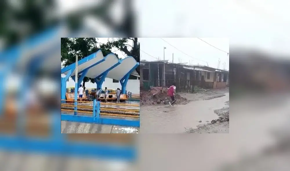 Los escolares tuvieron que caminar en medio del agua. Foto: Correo