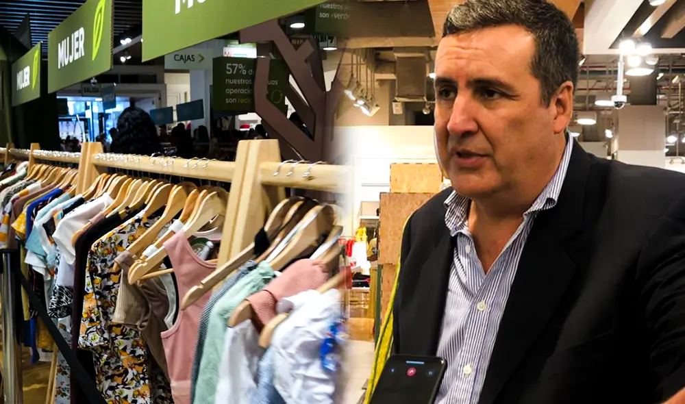 Alex Zimmermann explica el motivo de la iniciativa de la feria de trueque de ropa en Falabella. Foto: composición LR/Fiorella Hokama