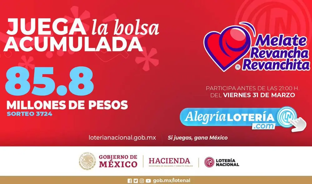 Melate, Revancha y Revanchita: revisa los resultados de HOY 31 de marzo. Foto: Lotería Nacional Melate, Revancha y Revanchita: revisa los resultados de HOY 31 de marzo. Foto: Lotería Nacional