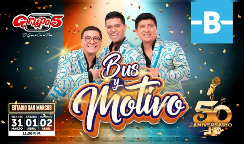 ATU pone a disposición el servicio "Bus y motivo" para los conciertos del Grupo 5. Foto: difusión ATU pone a disposición el servicio "Bus y motivo" para los conciertos del Grupo 5. Foto: difusión