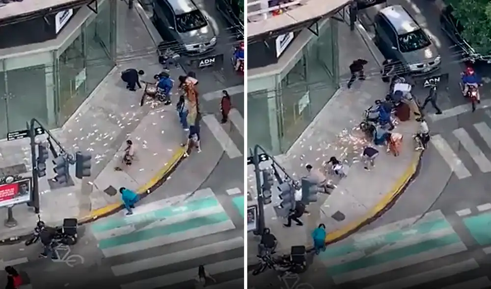 Un intento fallido de robo terminó dejando una lluvia de billetes en Argentina. Foto: @mauroszeta/Twitter - Video: @mauroszeta/Twitter Un intento fallido de robo terminó dejando una lluvia de billetes en Argentina. Foto: @mauroszeta/Twitter - Video: @mauroszeta/Twitter
