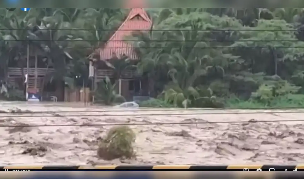 Los turistas quedaron asombrados por la fuerza de la corriente en las quebradas. Foto: Captura Facebook El Chilalo Noticias