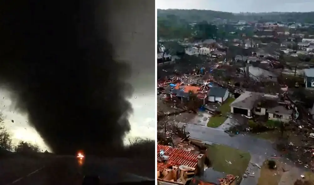La gobernadora de Arkansas, Sarah Huckabee Sanders, declaró el estado de emergencia este viernes debido a las fuertes tormentas y los tornados que tocaron tierra. Foto: composición LR/twitter