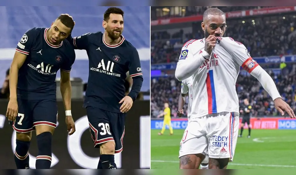 PSG quiere aumentar su ventaja como líder en la Ligue 1. Foto: composición AFP/Olympique Lyonnais